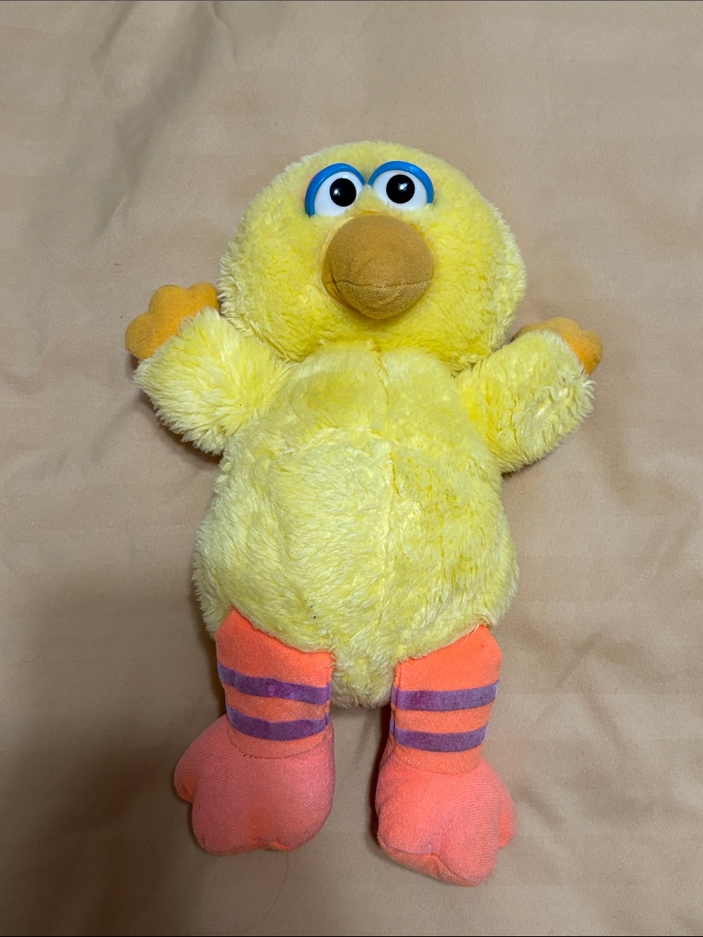 Sesame Street Big Bird Plush with Orange Feet and Purple Stripes